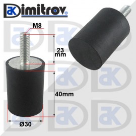 Антивибрационен тампон М 8 х Ø 30 х 40 mm